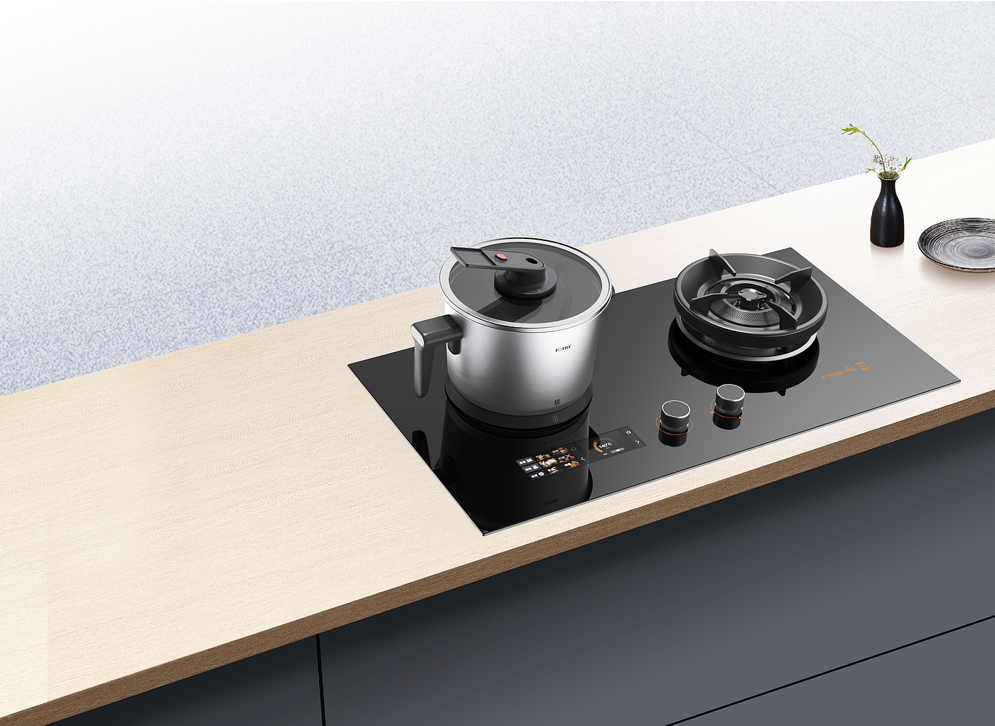 Red design，product design，Fotile ，Lampblack machine，Cooking stove，