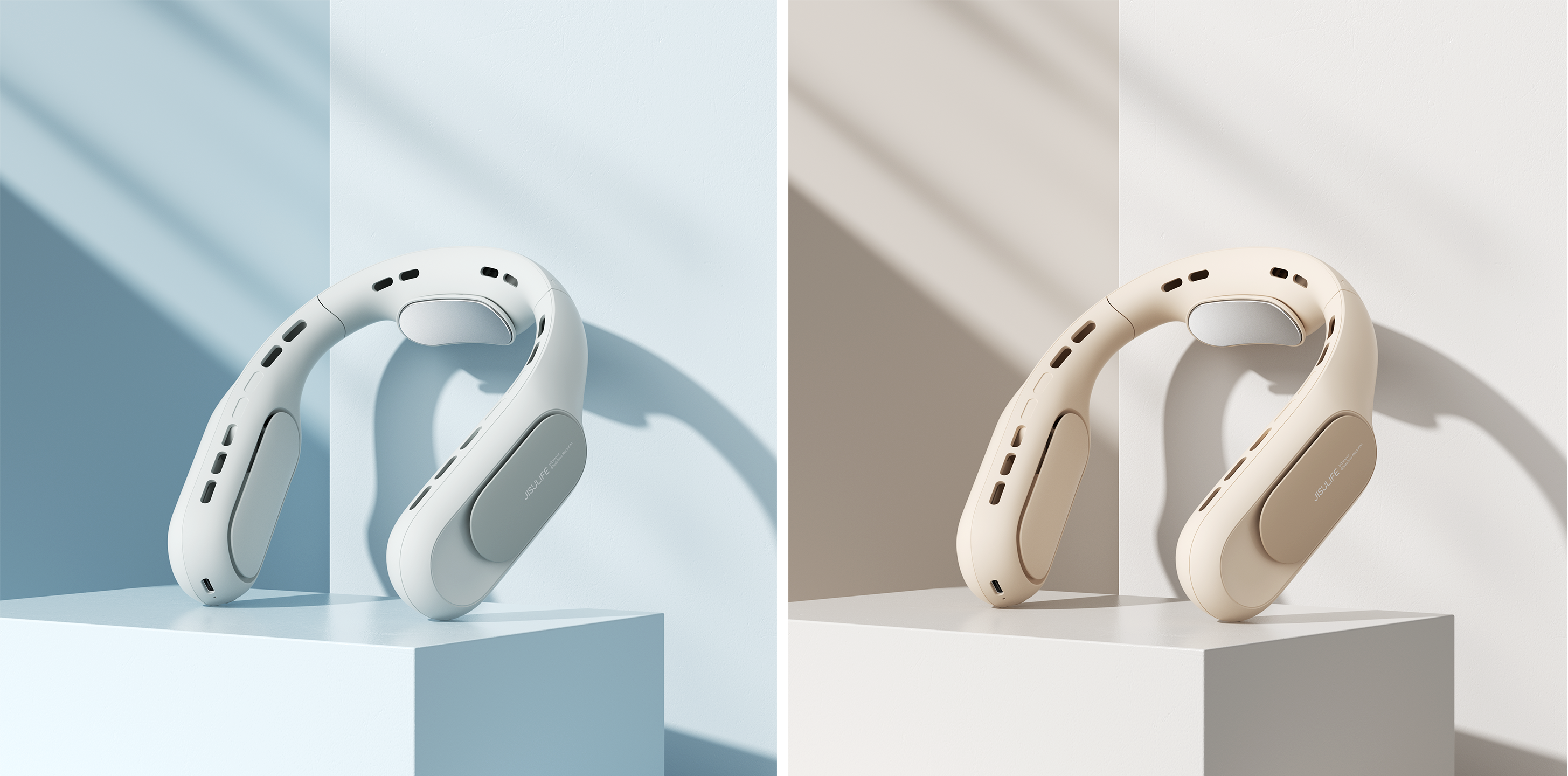 Product rendering，Hanging neck fan，