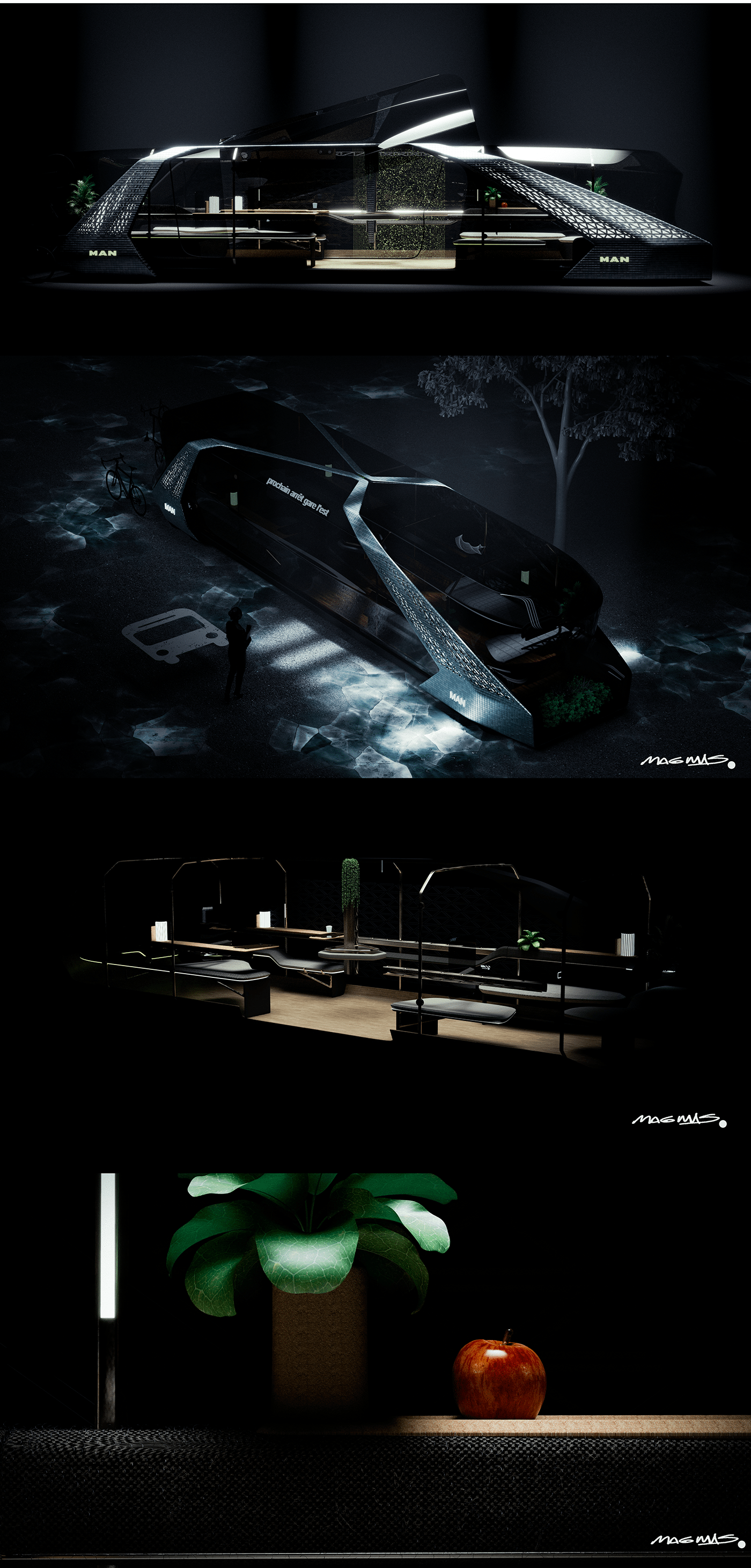 automobile，bus，Render，