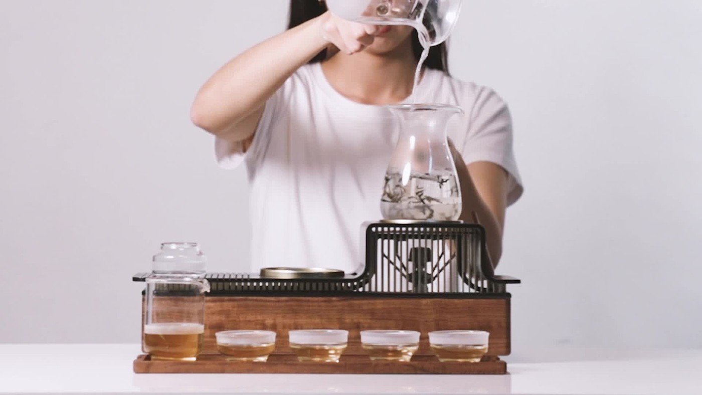 tea set，Boron glass，Fried tea culture，Yunnan，