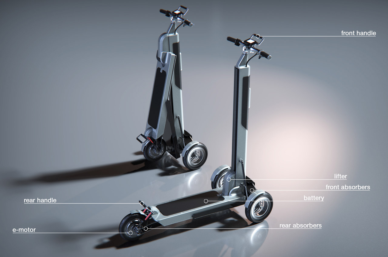 Rostyslav Matiukhin，Folding design，product design，Zipper，Electric scooter，