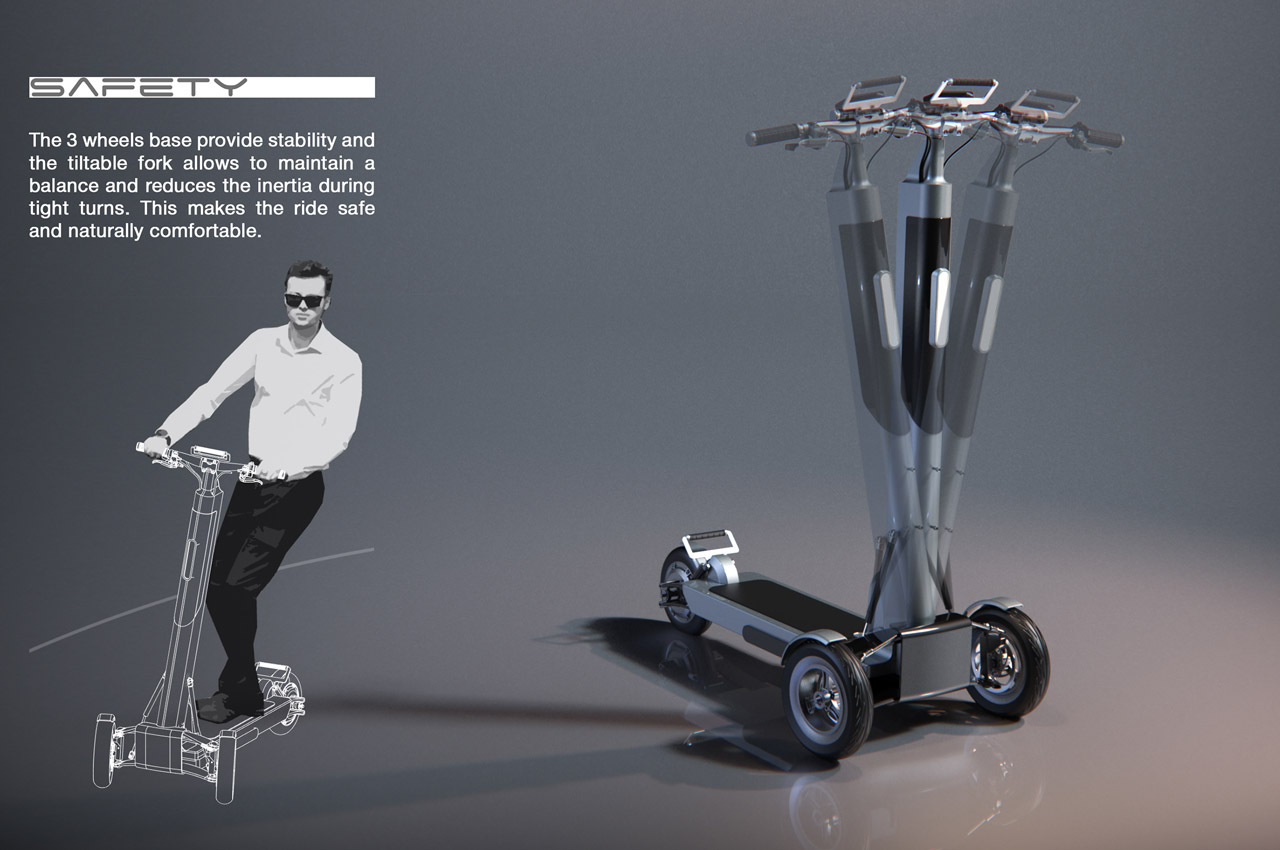 Rostyslav Matiukhin，Folding design，product design，Zipper，Electric scooter，