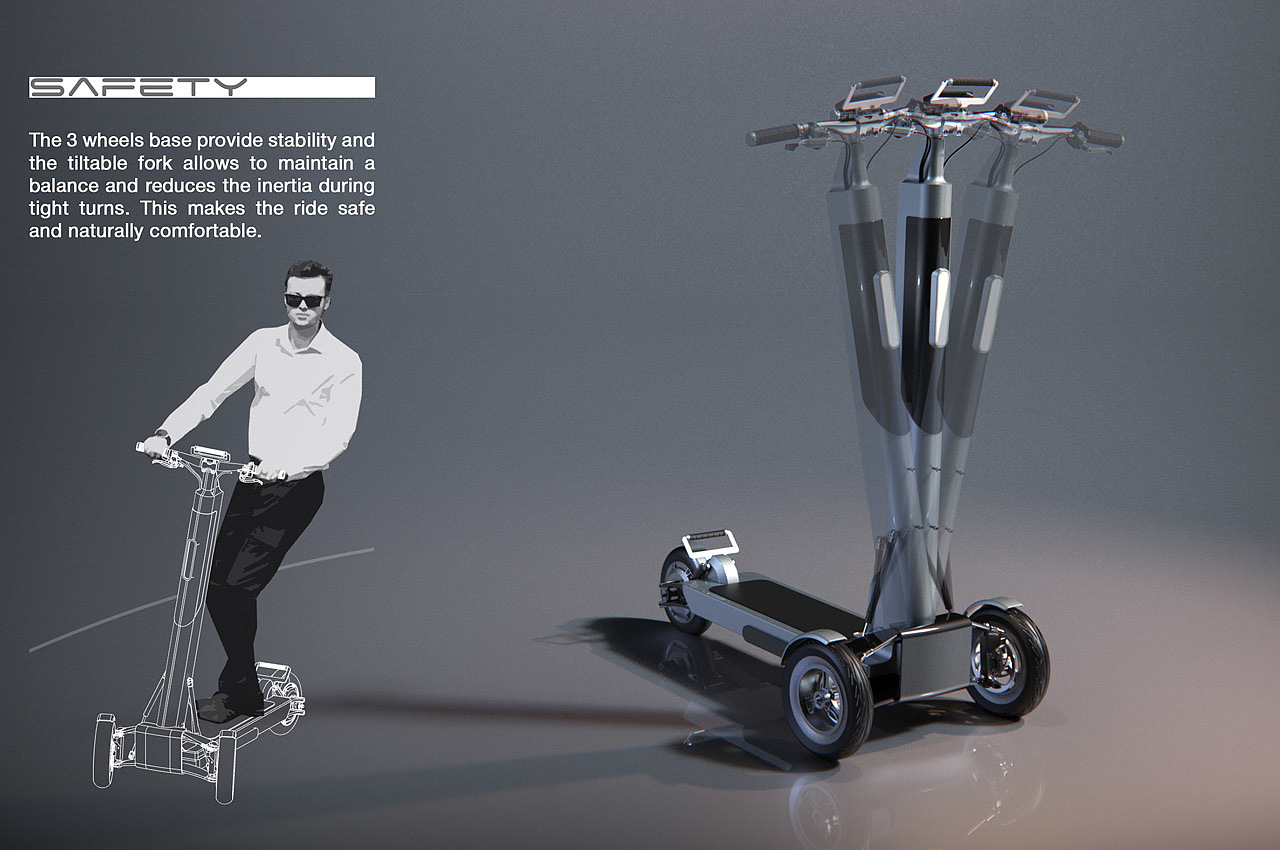 Rostyslav Matiukhin，Folding design，product design，Zipper，Electric scooter，