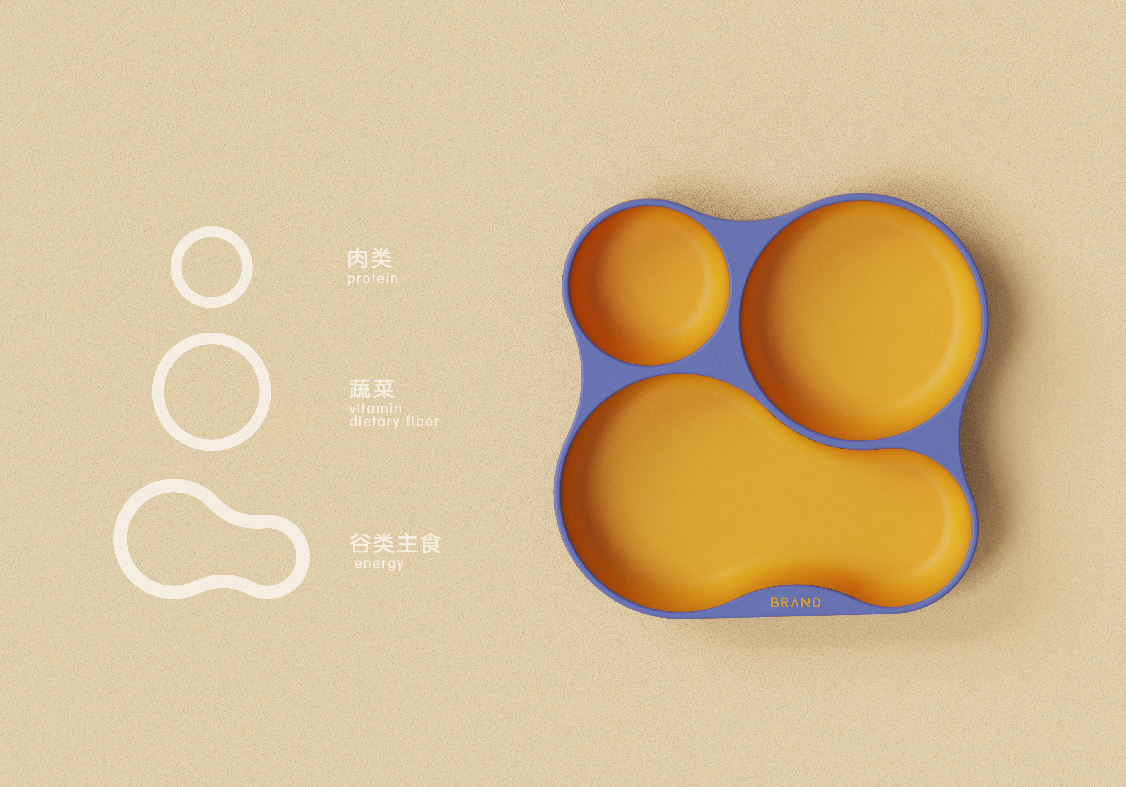 Two-color dinner plate for children，