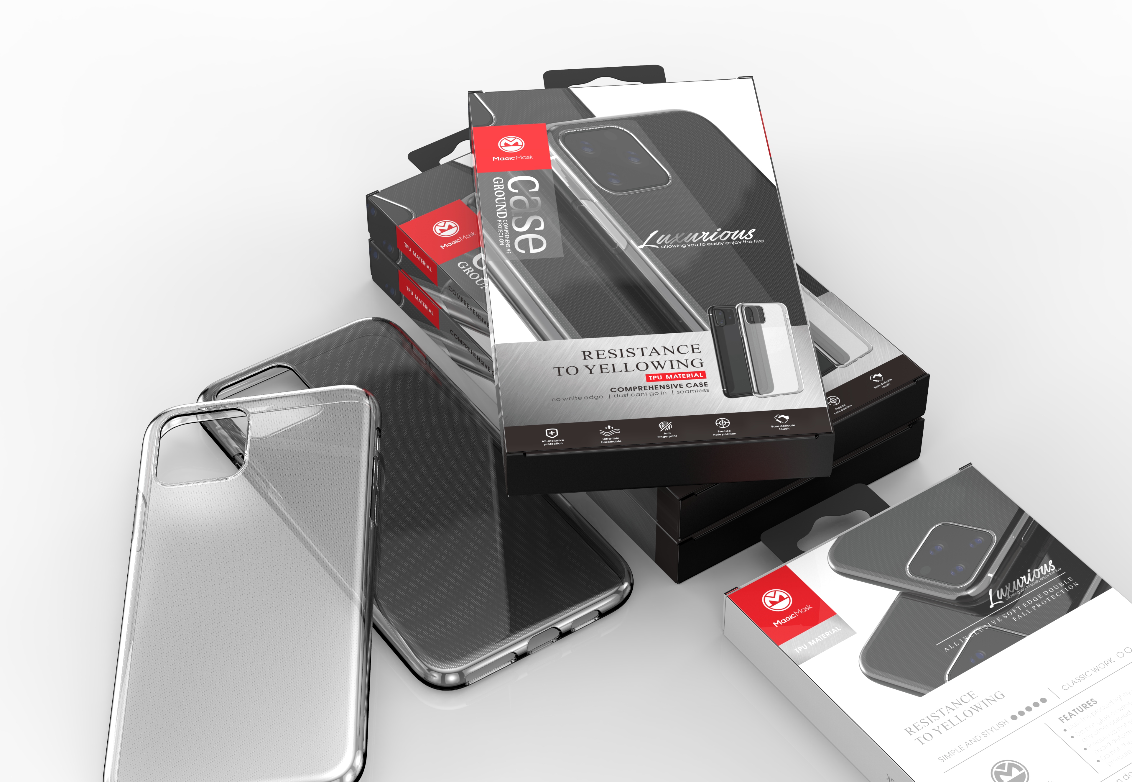 Mobile phone peripheral，Anti-fall protective shell，Mobile phone case packaging，Packaging customization，Digital packaging，3C Electronics，Consumer electronics packaging，Case，