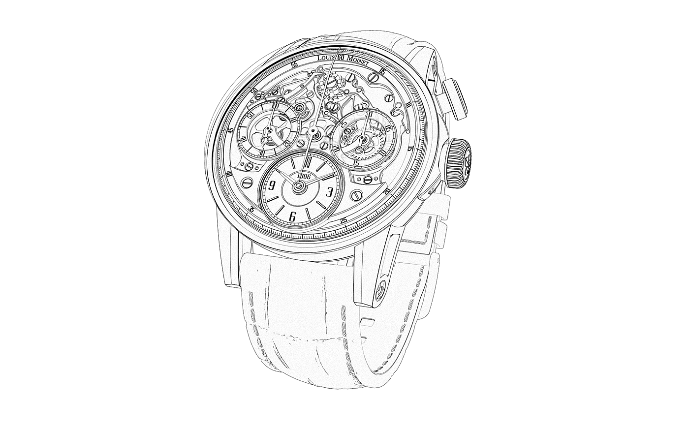 Wrist watch，luxurious，complex，