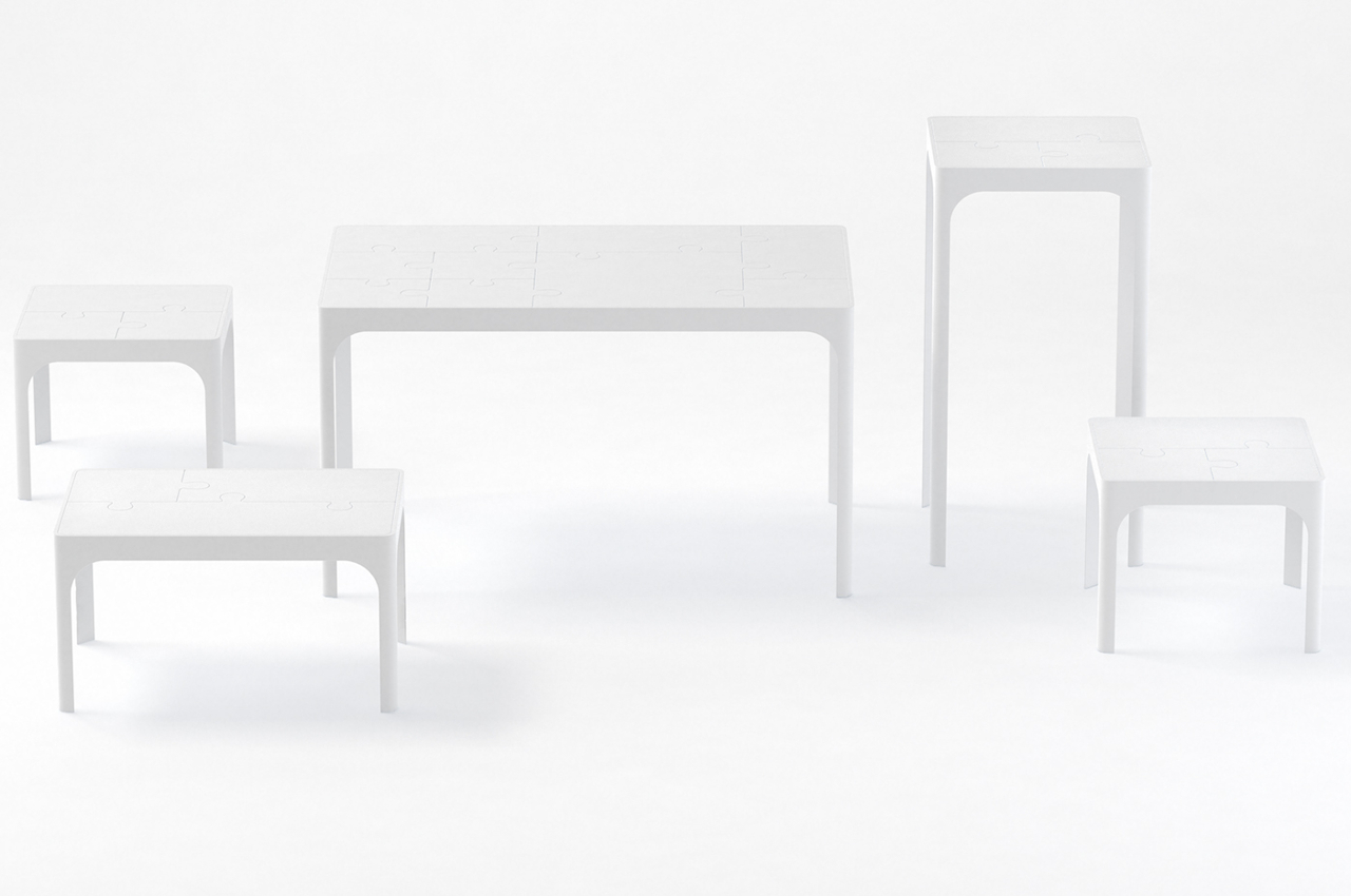 Table，Jigsaw puzzle，Tray，white，