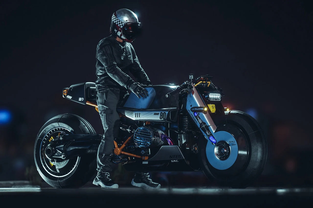 motorcycle，industrial design，Metal，R9T UE5，