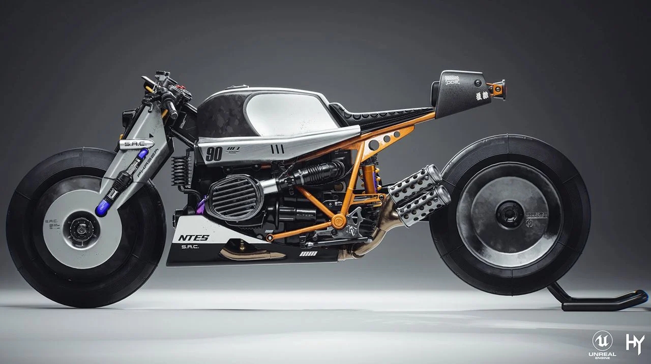 motorcycle，industrial design，Metal，R9T UE5，