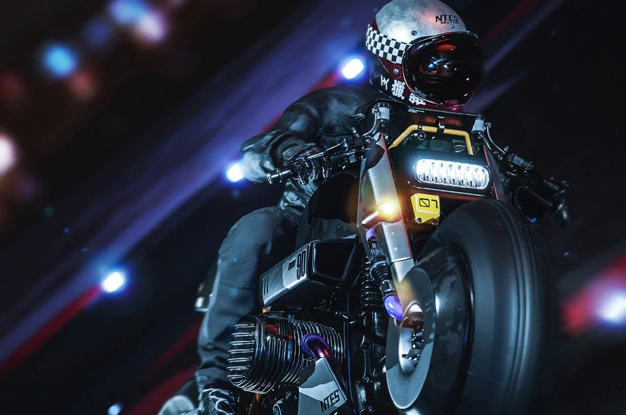 motorcycle，industrial design，Metal，R9T UE5，