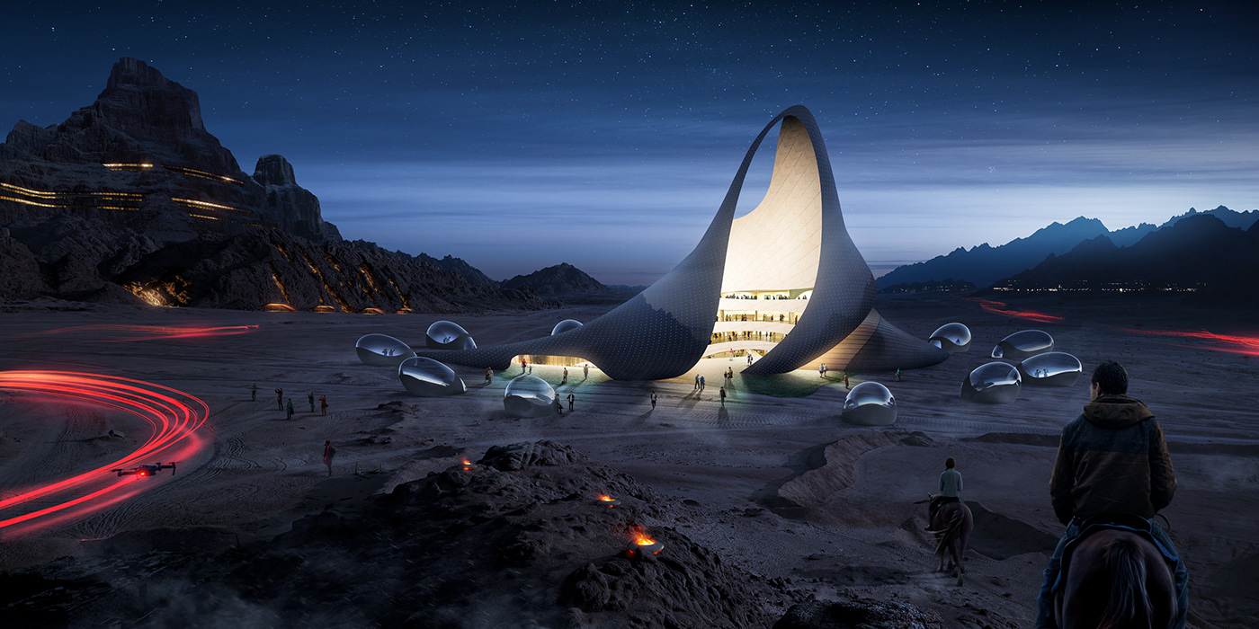 Resort，concept，Art，Future city，