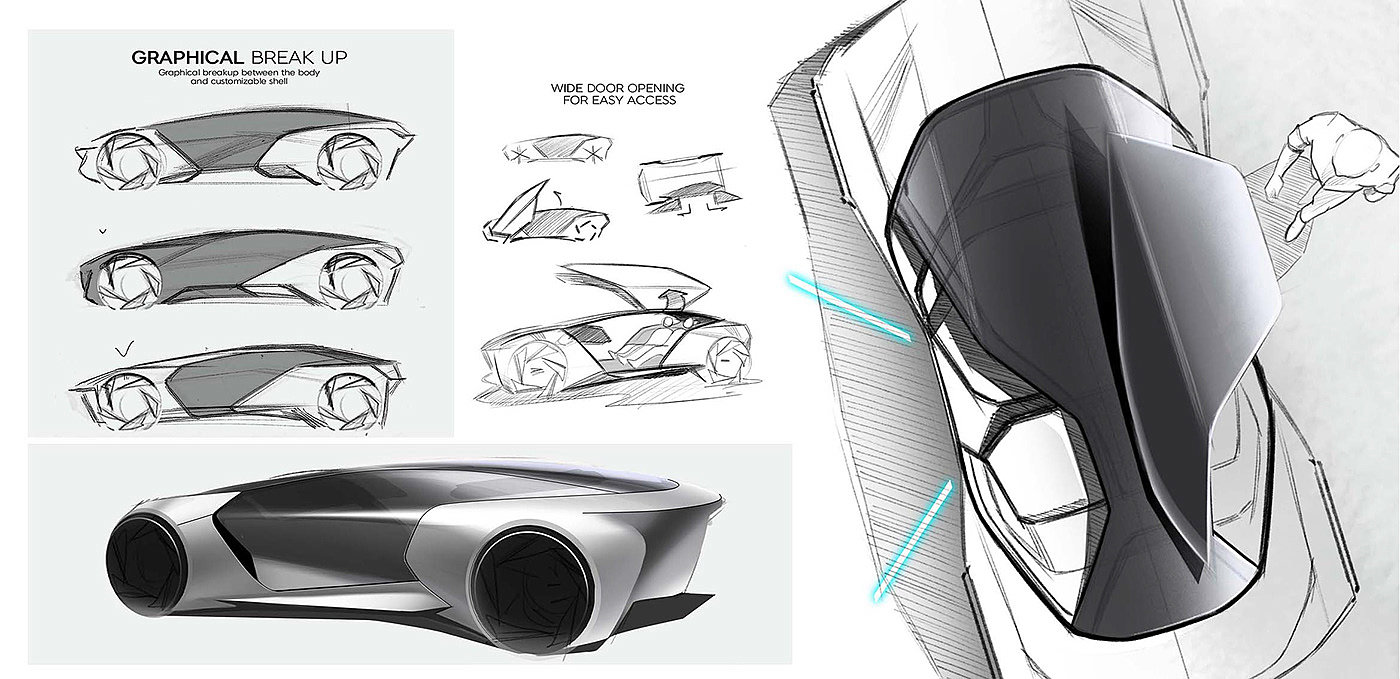 automobile，concept，Render，industrial design，paper，