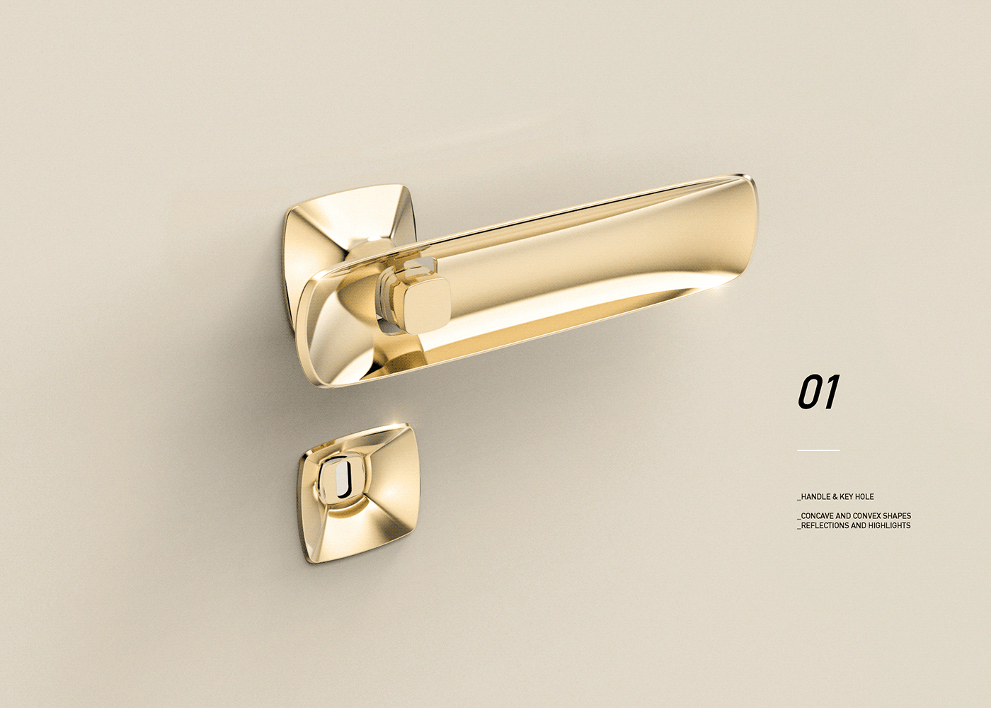 Door handle，Art，brass，