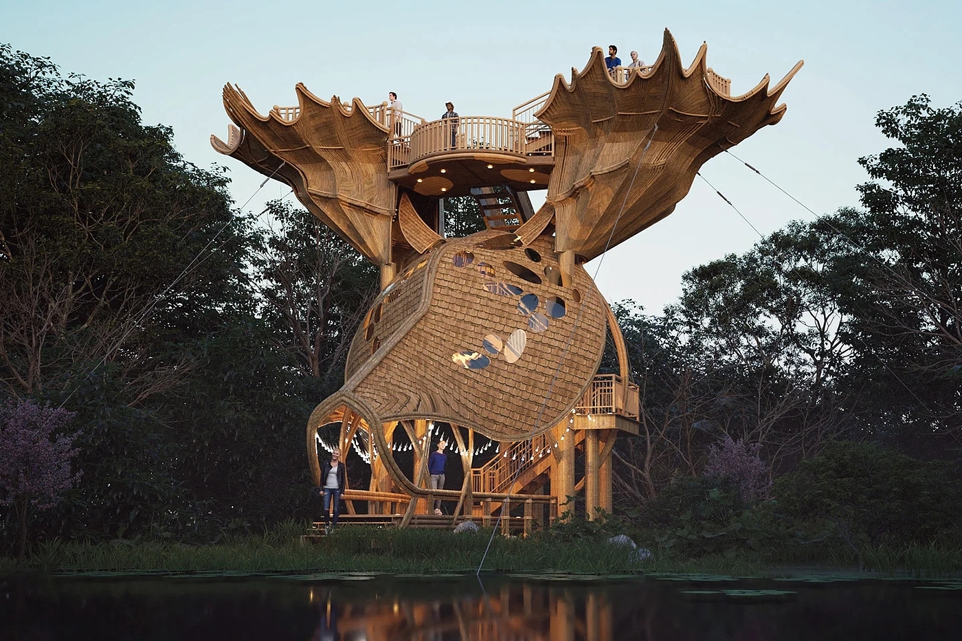 Viewing platform，Moose，Art installation，wood，Architecture，