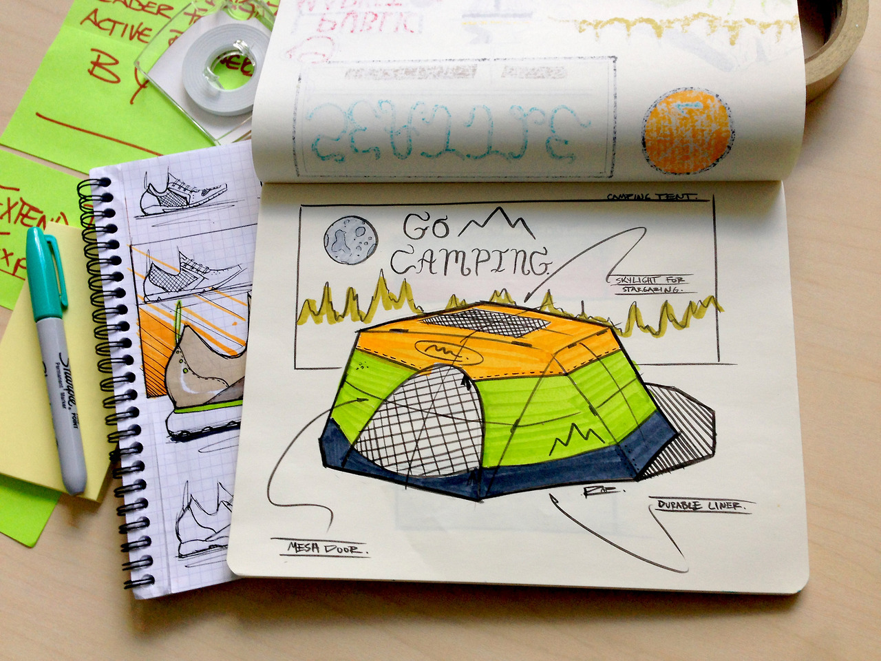 Hand drawn，industrial design，marker pen，