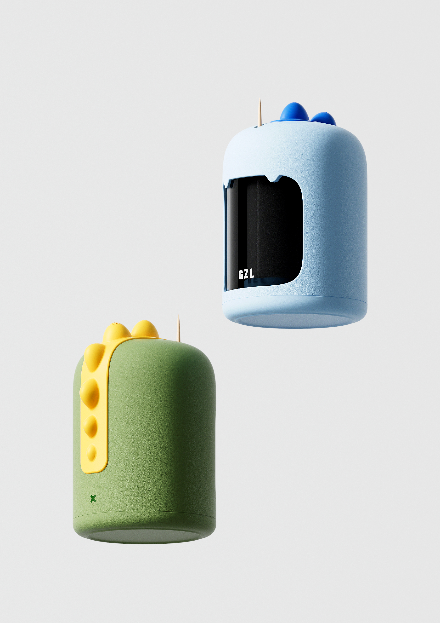 Press type toothpick barrel，Dopamine design，Household commodity design，Creative design，Object，Toothpick box，