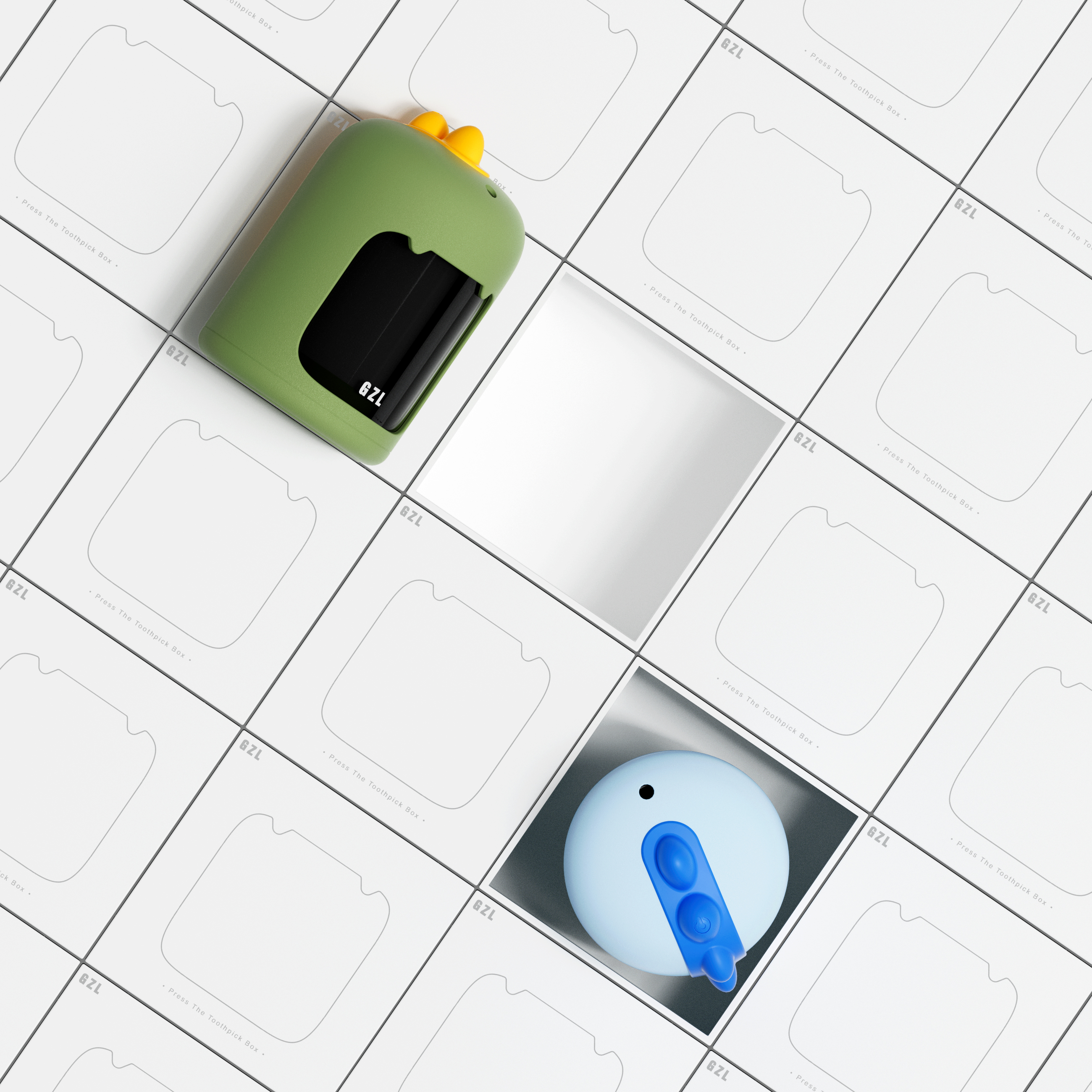 Press type toothpick barrel，Dopamine design，Household commodity design，Creative design，Object，Toothpick box，