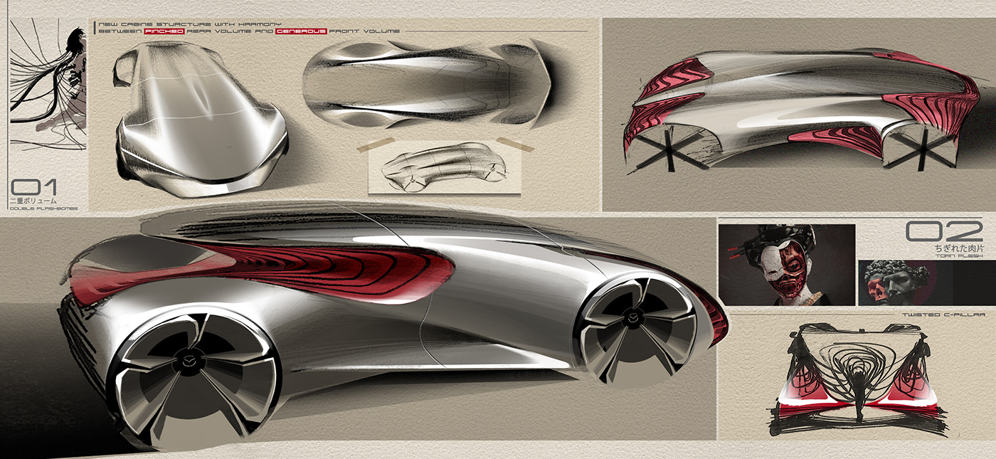 automobile，sketch，mazda，future，