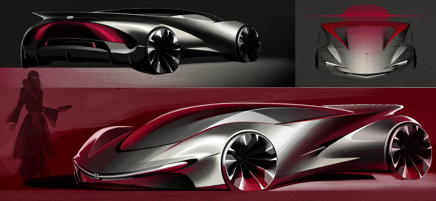 automobile，sketch，mazda，future，