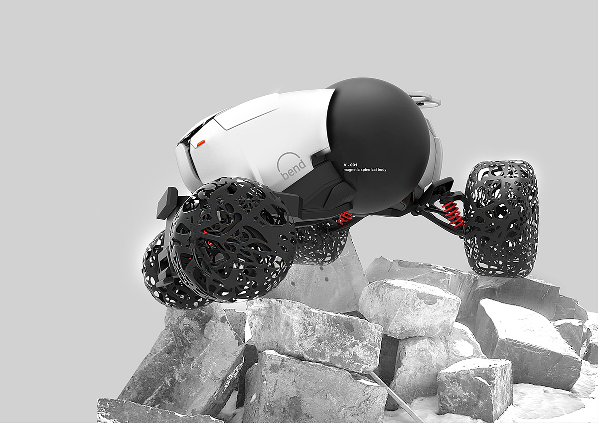 Off-road vehicle，black and white，