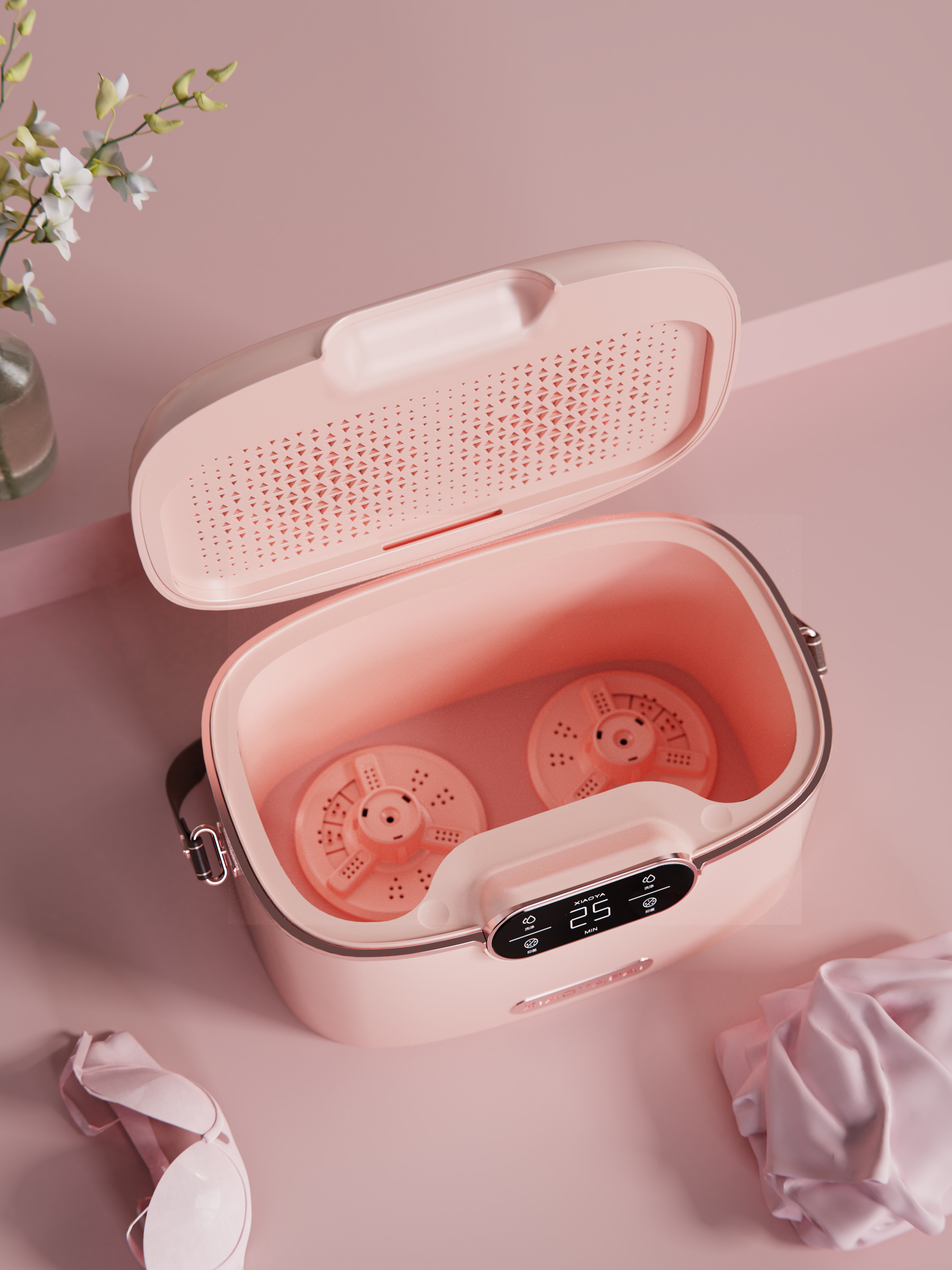 Red design，product design，Mini washing machine，New generation，Appearance design，CMF design，