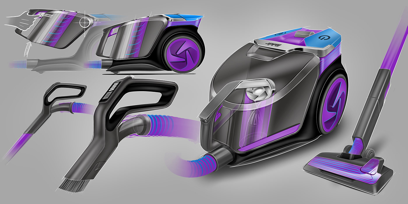 Hand drawn，Vacuum cleaner，Washing machine，