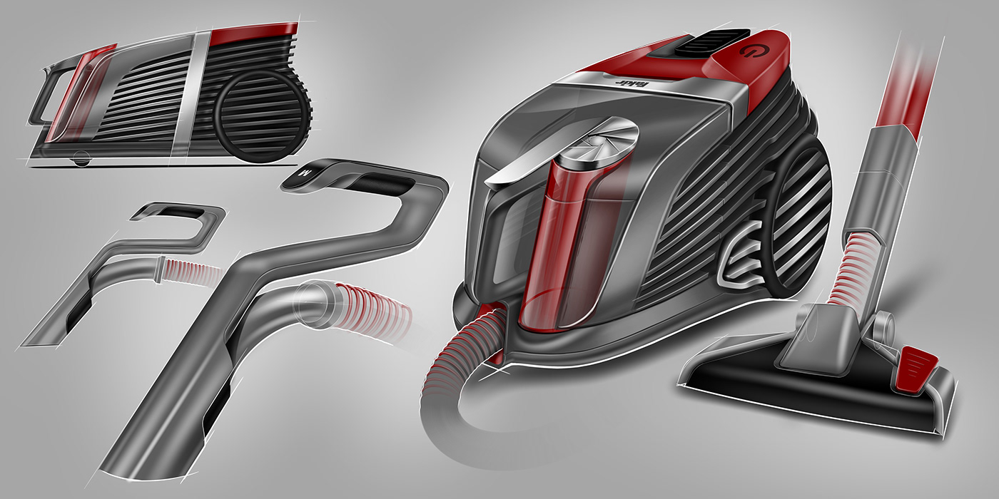 Hand drawn，Vacuum cleaner，Washing machine，