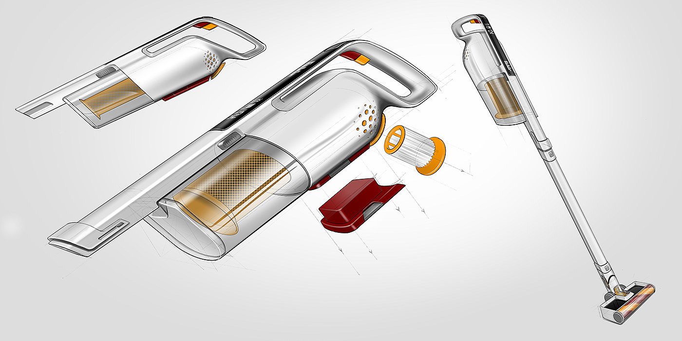 Hand drawn，Vacuum cleaner，Washing machine，