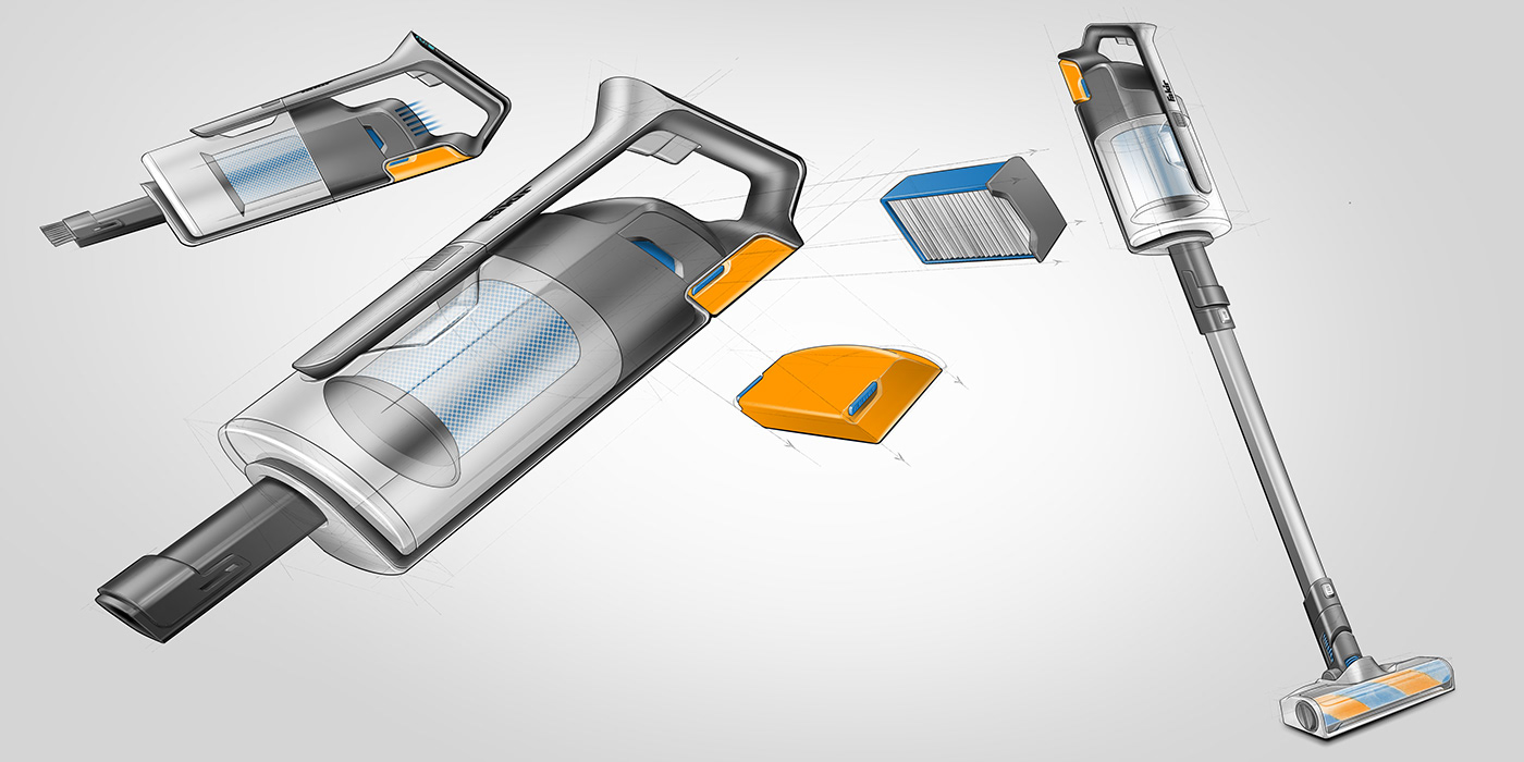 Hand drawn，Vacuum cleaner，Washing machine，