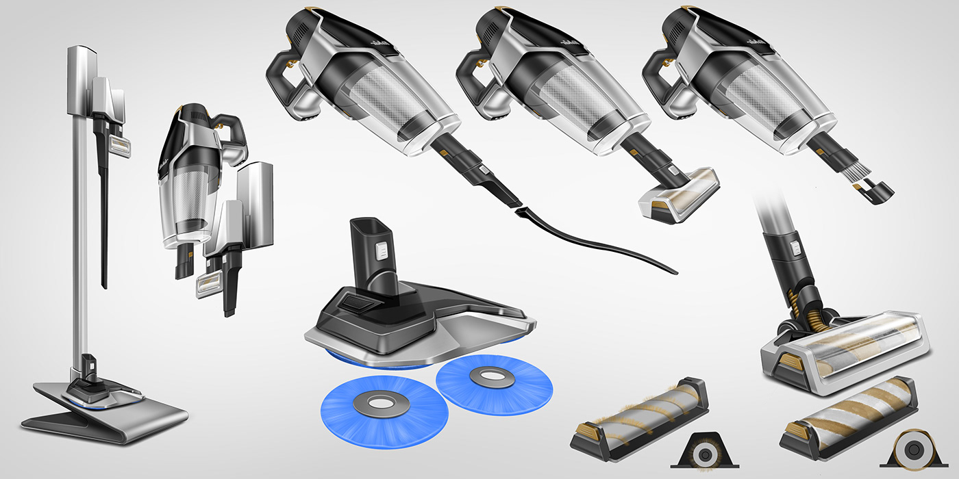 Hand drawn，Vacuum cleaner，Washing machine，