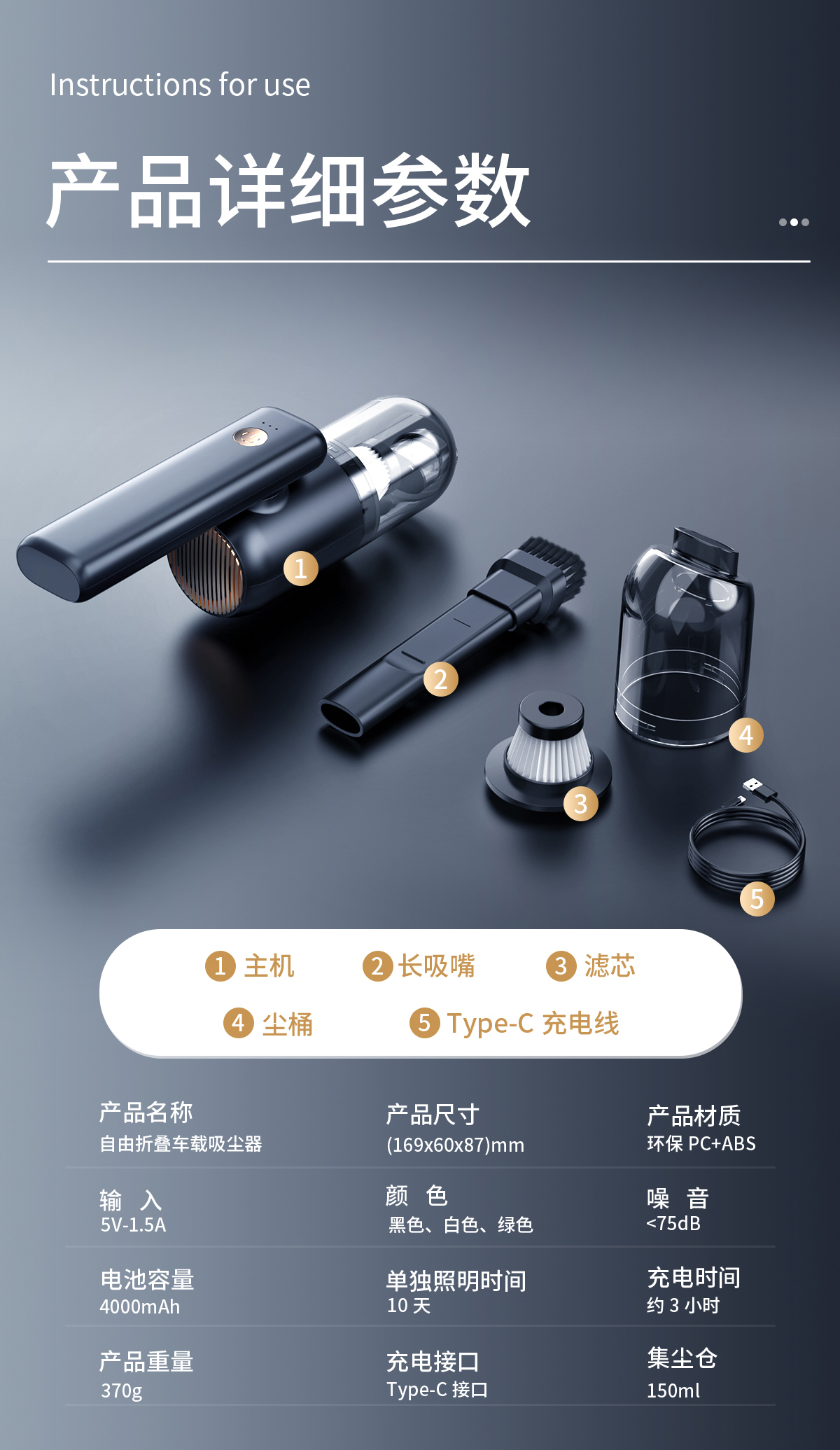 Automobile，Original design，Folding and easy storage，Vacuum cleaner，Hot selling items，simple style ，Small volume and large suction，