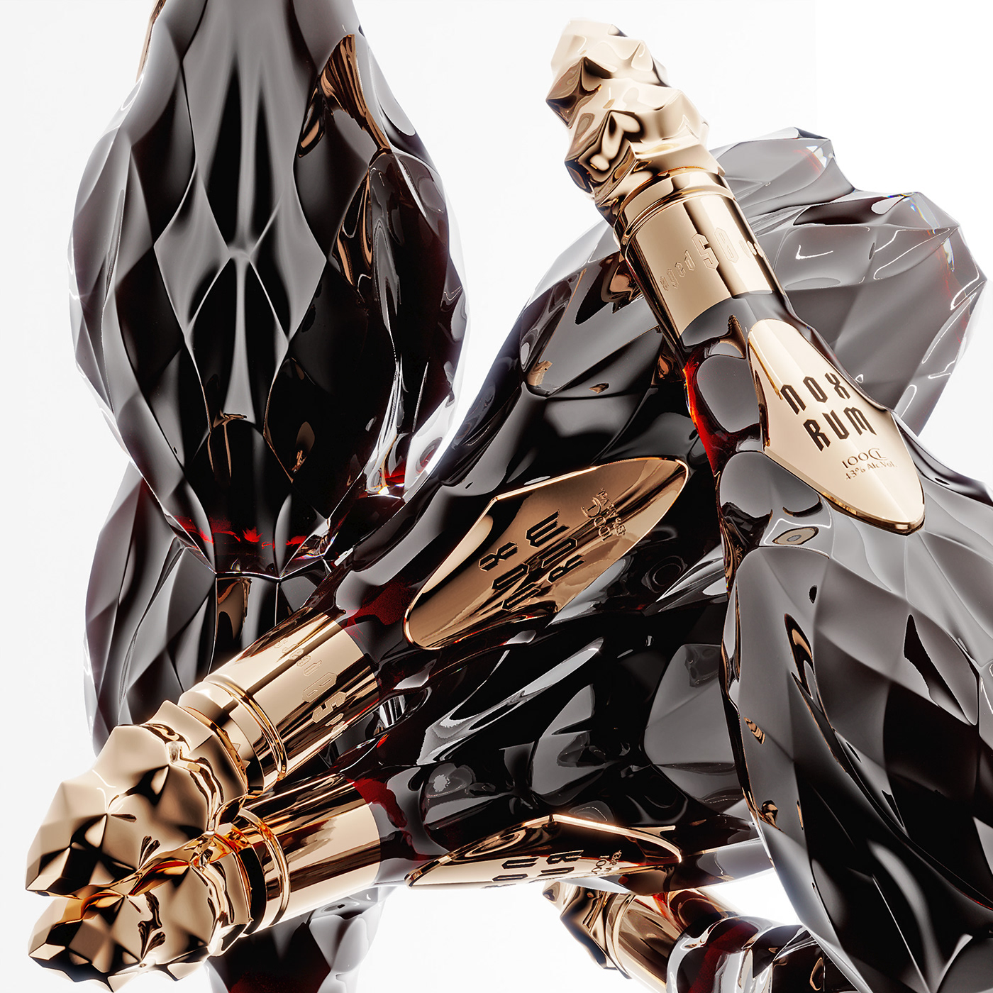 The wine bottle，packing，NOX RUM，conceptual design，