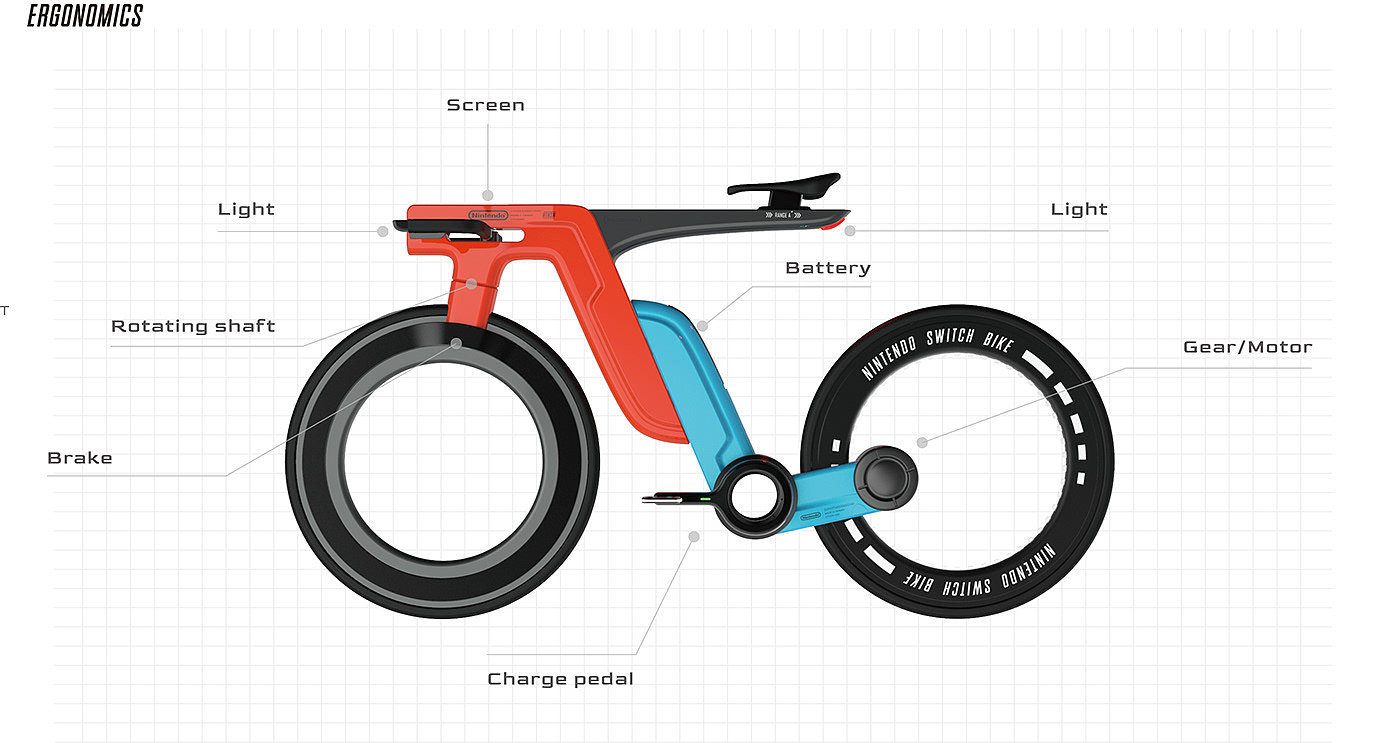 自行车，电动自行车，任天堂，户外，运动，游戏机元素，
