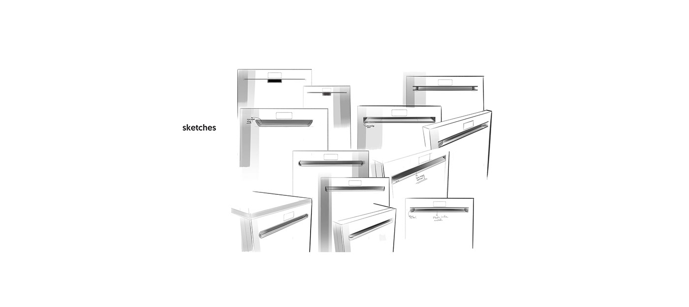 Interaction design，product design，industrial design，Electrical design，Visual sketch，Integrated dishwasher，