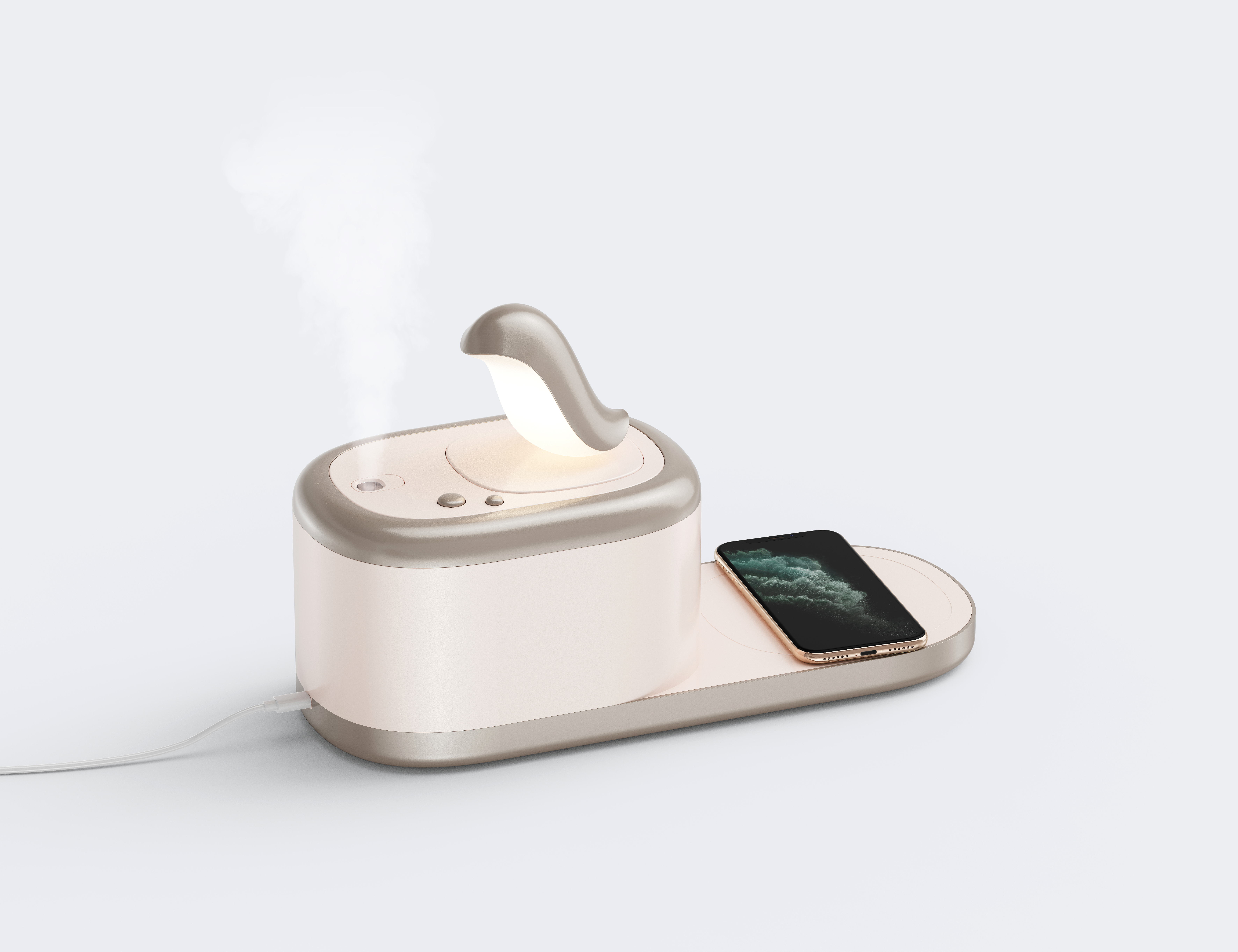 Humidifier，Atmosphere lamp，Wireless charging，Multifunctional small household appliances，