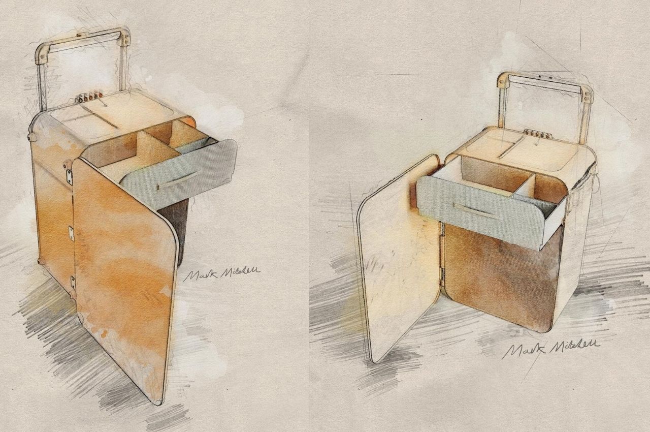 concept，suitcase，Convenient，Safe，bedside cupboard，case，Portable，