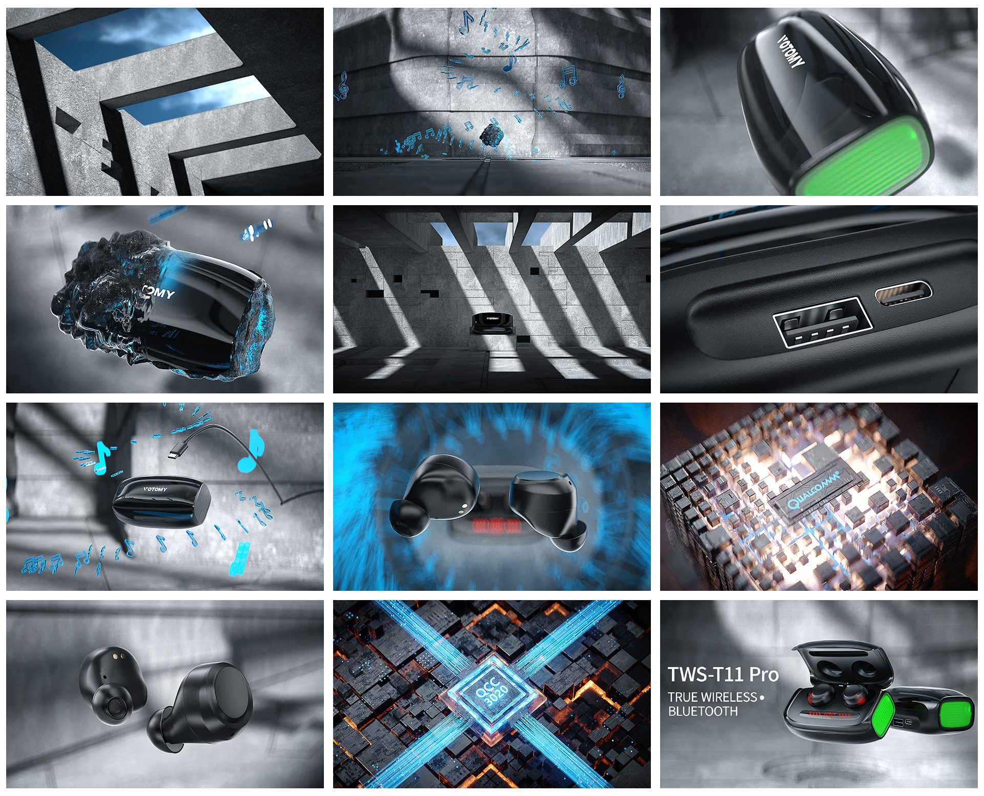 dynamic design ，cg，Product video，Bluetooth headset，