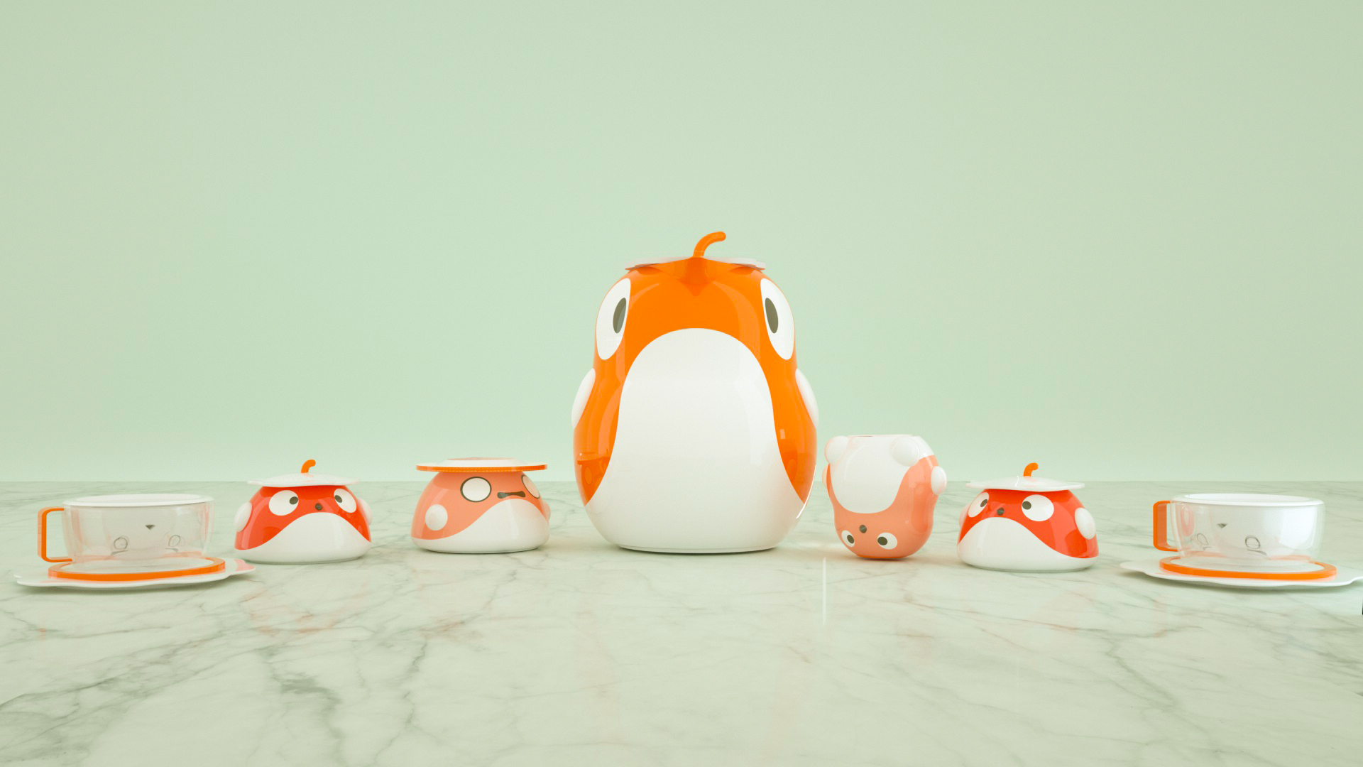 ceramics，coffee cup，coffee service，bird，