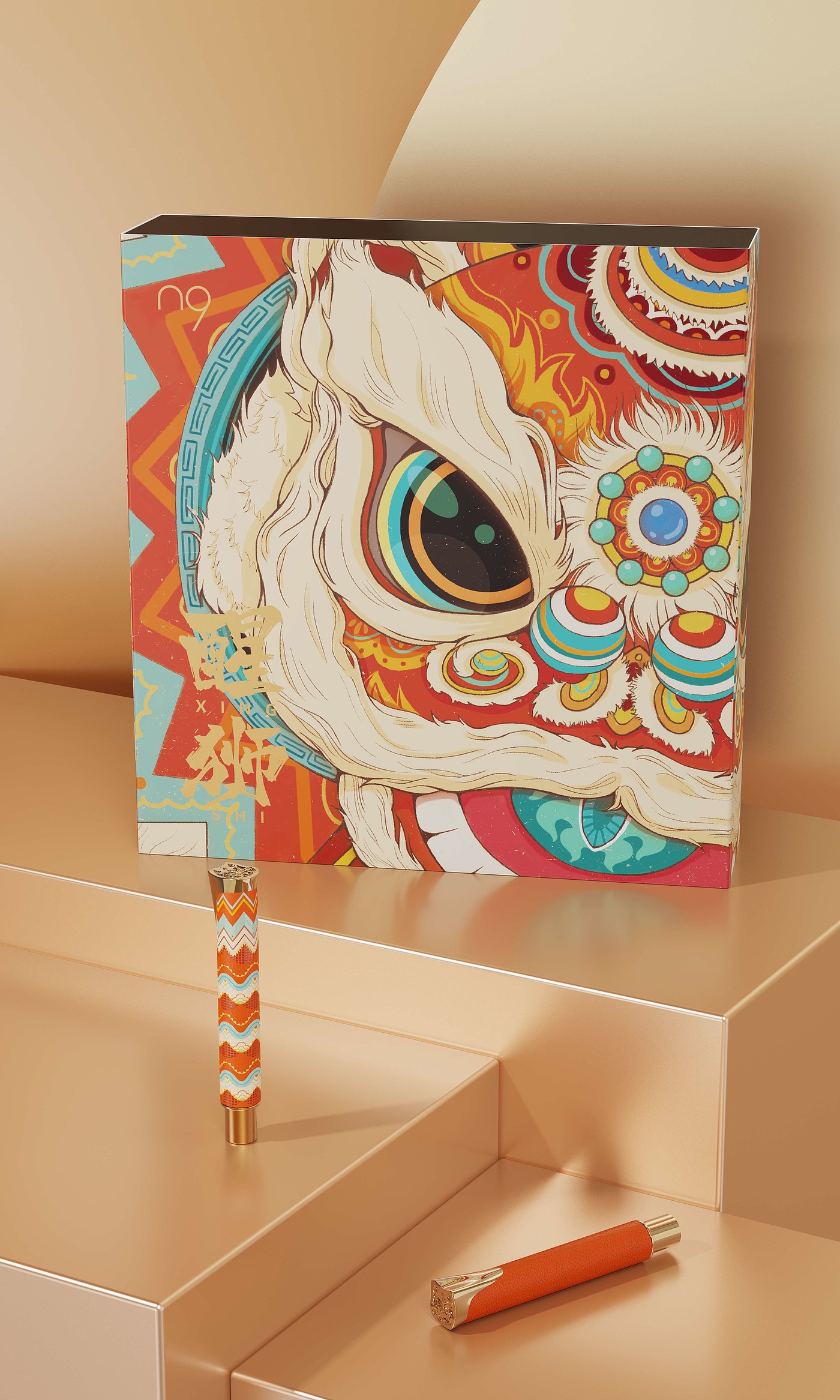 Stationery，Pen，Cultural creation，National style，Original design，Chinese culture，Lion dance，