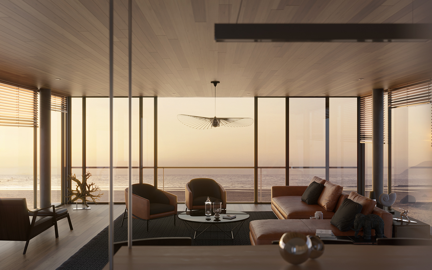 Architecture，Interior design，seaview room，