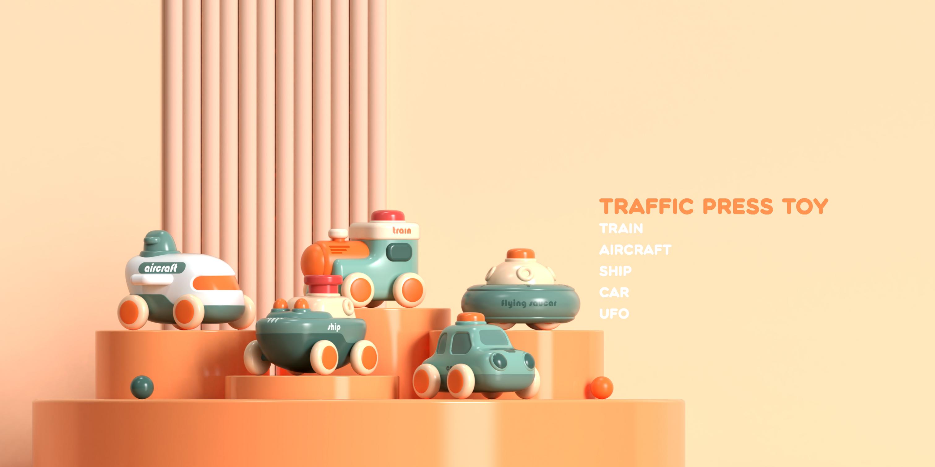 Back of the car，Press the car，Cartoon，