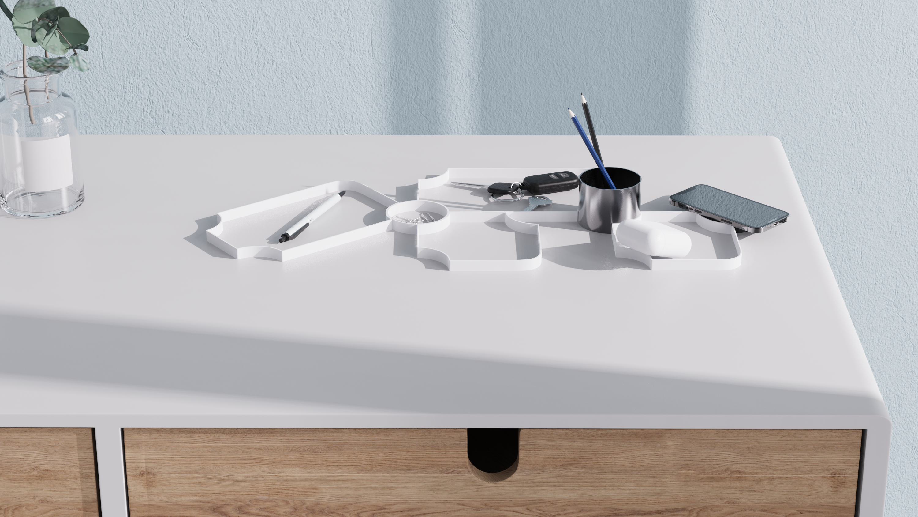 to work in an office，Receive，concise，