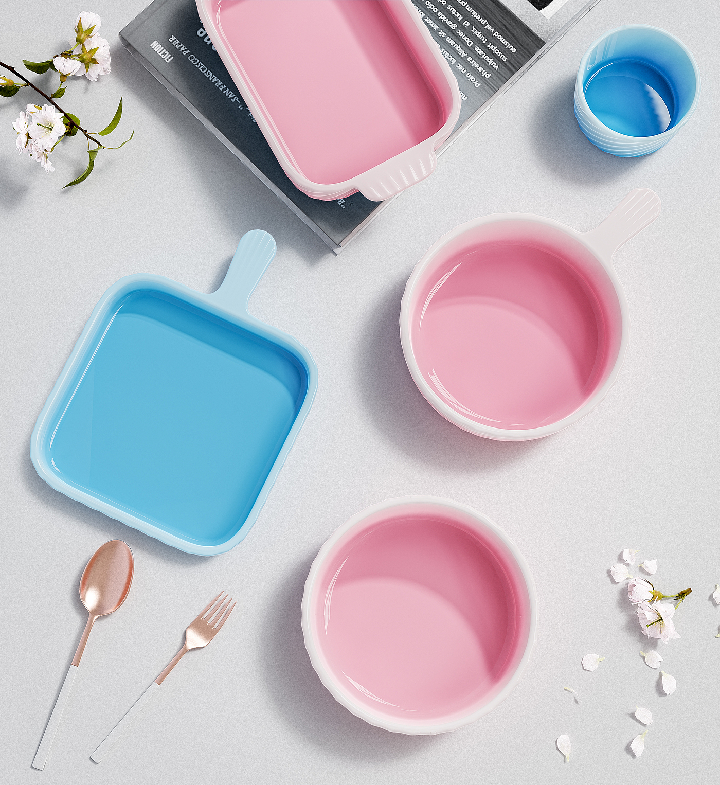 ceramics，Kitchenware，bowl，keyshot，rhino，