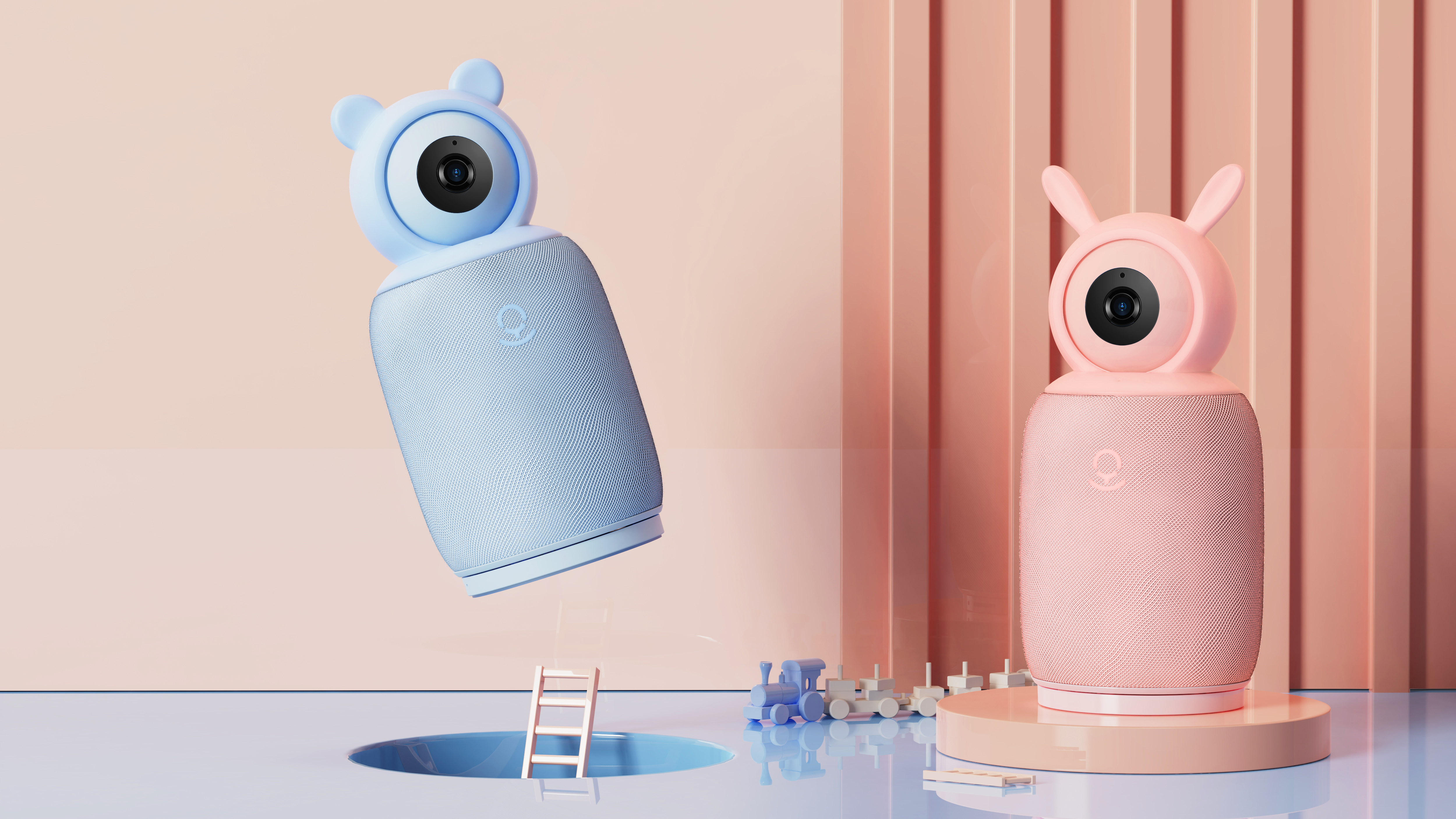 Red design，product design，Monitor，camera，baby，