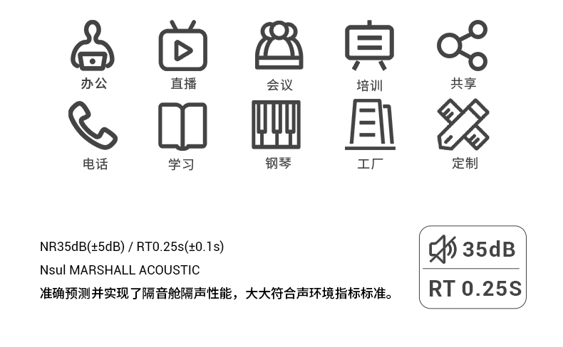 Sound insulation cabin, telephone booth, negotiation room, conference room, live broadcast cabin，