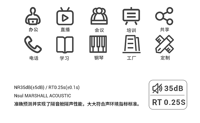 Sound insulation cabin, telephone booth, negotiation room, conference room, live broadcast cabin，