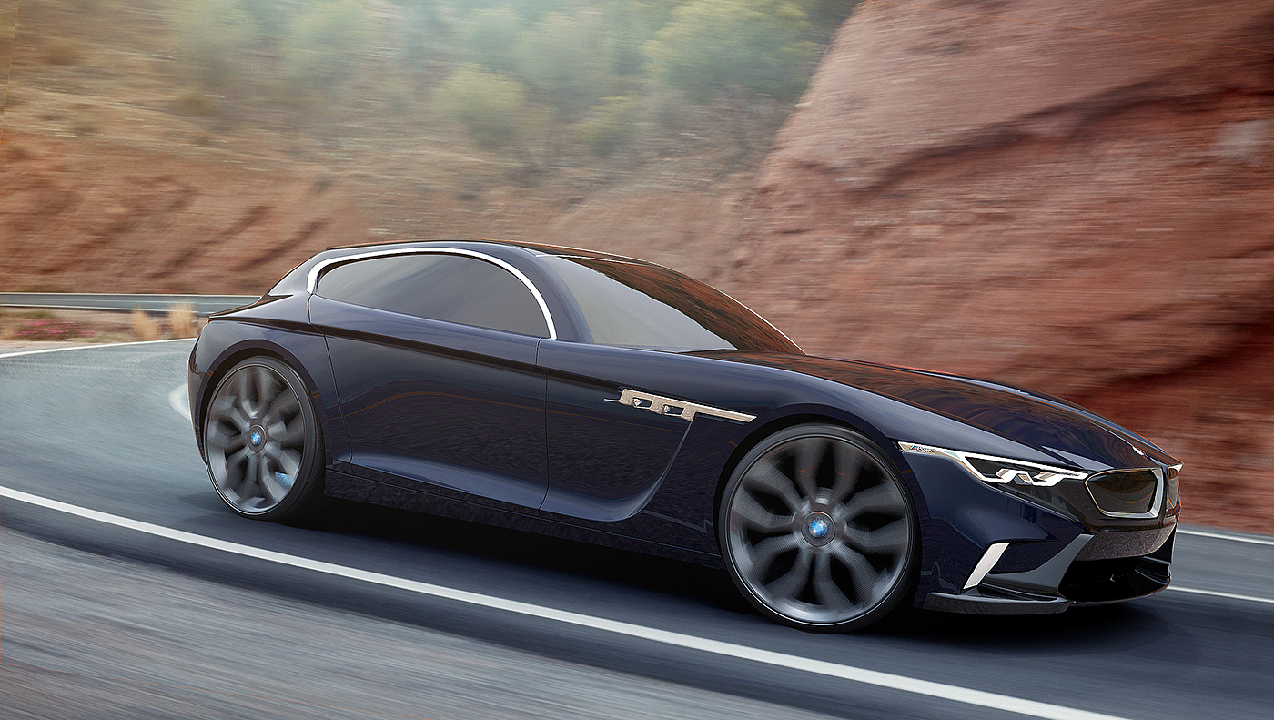 bmw，Render，design sketch，vehicle，Hand drawn，