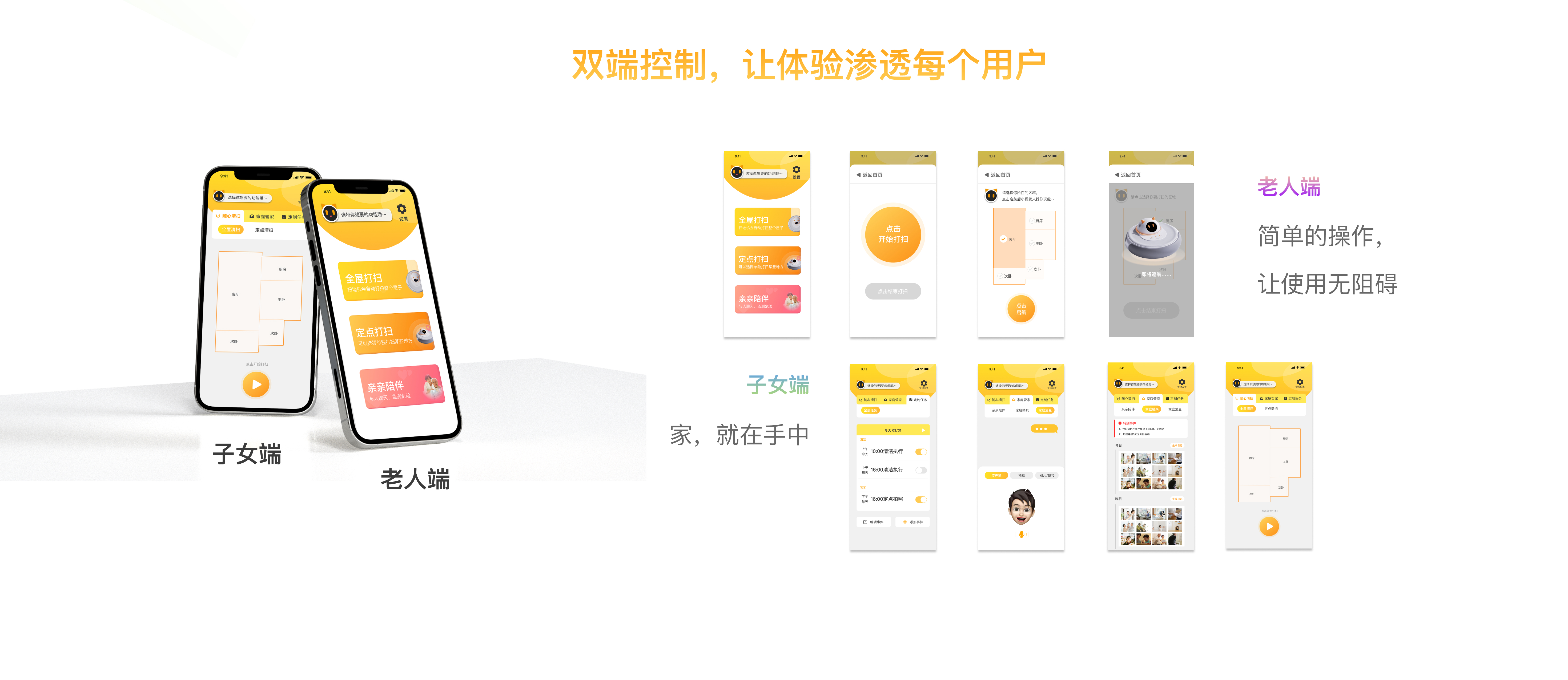 Sweeping robot，industrial design，Interaction design，Suitable aging，Smart Home，