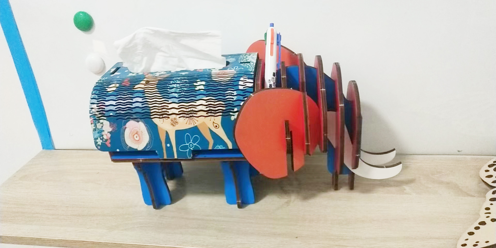 diy，Elephant paper box，Elephant cell phone holder，Assembled products，