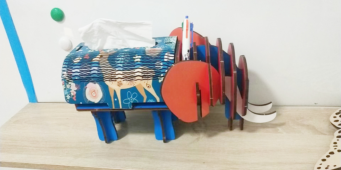 diy，Elephant paper box，Elephant cell phone holder，Assembled products，